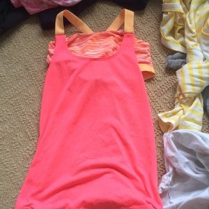 Pink and orange athletic tank top